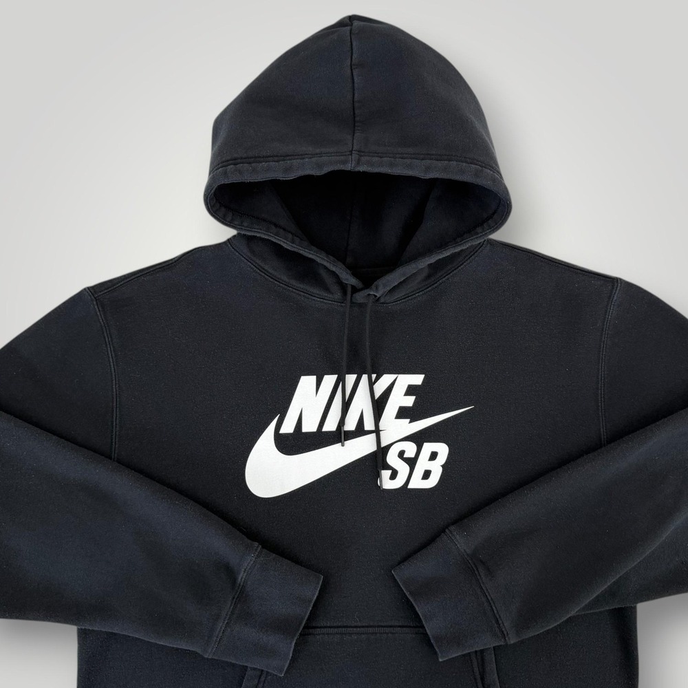 Nike SB Hoodie Large Black Skate Fleece Pullover Streetwear Logo